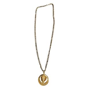Gold Tone Celtic Design Lion Head Medallion Necklace